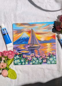 Mini Sailboat Seascape Artwork painting