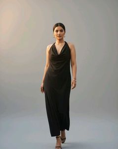 Elegant Black Halter Dress