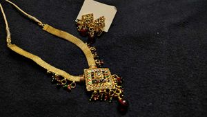 Elegant Golden Oxidized Jewelry Set