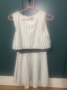 New White Stripe Mini Dress
