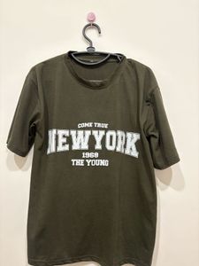 Trendy Olive Green NY Tee