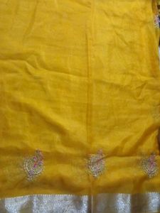 Yellow 💛 Organza Saree