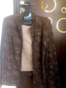 Brown Animal Print Blazer