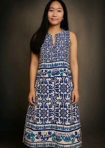 Paisley Print Sleeveless Kurti 💙
