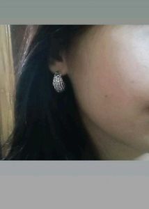 Textured Silver Hoop Earrings