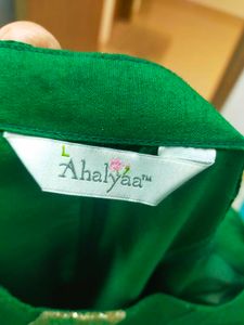Emerald Green &amp; Gold Detail Dress
