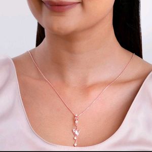 925 Real Silver Butterfly Pendant With Link Chain