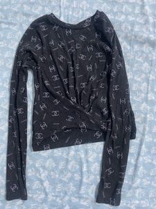 Designer Print Top sheer fabric mesh