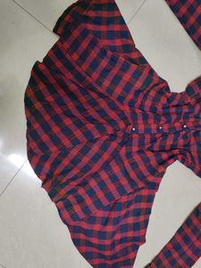 Red Plaid Shirt Dress