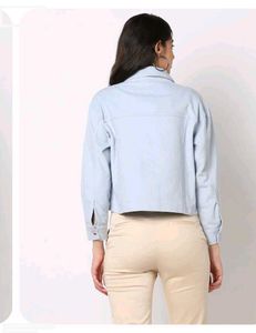 Blue Cropped Denim Jacket