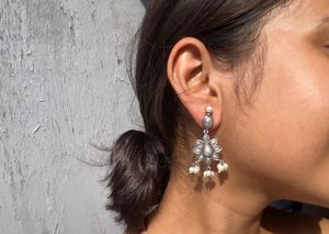 Silver Pearl Drop Earrings