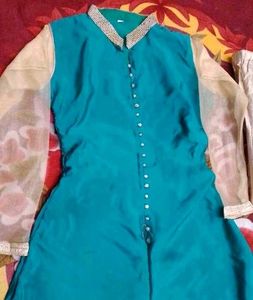 Peacock kurti &amp; Golden Plazzo