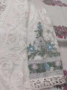 Elegant White Embroidered suit