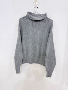 Classic Grey Ribbed Turtleneck