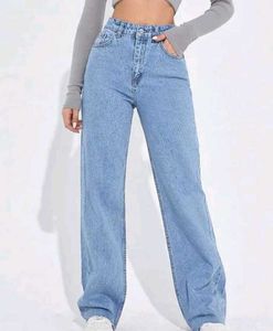 Brown, White, Blue And Black Jeans