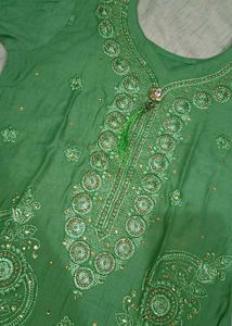 Green Embroidered Kurta Set