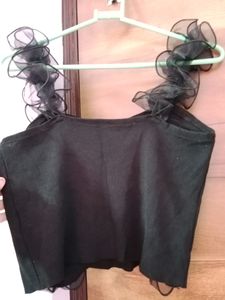 URBANIC BLACK PRETTY SLEEVELESS TANK TOP
