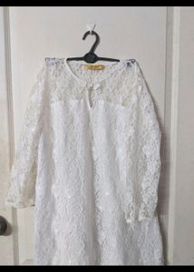Net White Kurta-fixed Price