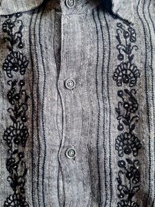 Half Shirt Linen Stylish Look 44 Size