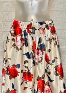 New Piece Satin Floral Skirt Fixed Price