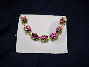 Kundan Stone Lotus Necklace