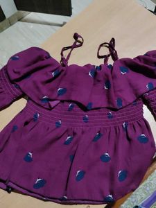 Purple Off-Shoulder Top
