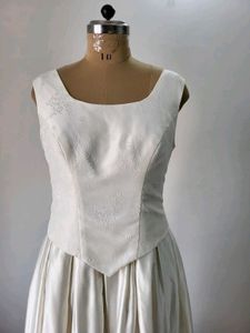 Vintage Inspired Ivory Satin Gown