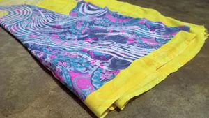 Yellow Printed Saree