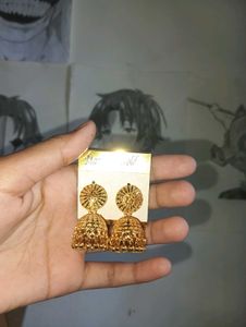 Golden Jhumka Earrings