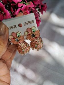 Floral Jhumka Earrings (one pair free)