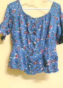 Floral Blue Top