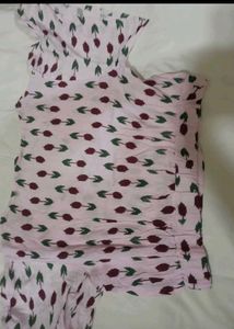 light Pink Printed Crop Top