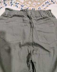 Olive Green Paperbag Jeans