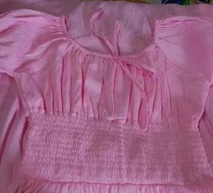Pink Puff Sleeve Mini Dress💗