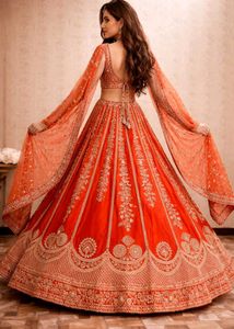 Red Embroidered Lehenga Choli Set