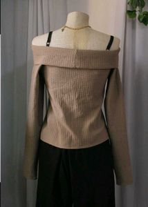 Off-Shoulder Button Top