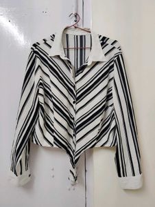 Striped Tie-Front Shirt