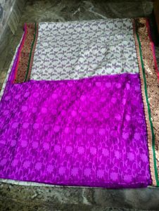 Elegant Purple and creamSaree.