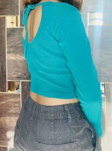 Sea Green Bodyfit CropFull Sleeves | Size S |