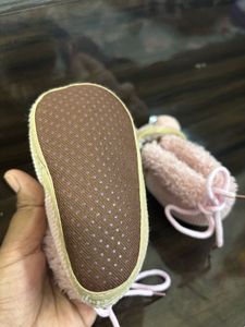Adorable Pink Baby Booties