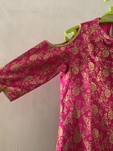 Anouk, Magenta With Golden Print, New Style, Long
