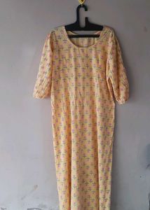 Floral Print Maxi Dress(bust 42,length 50.5)