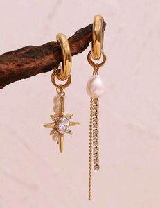 Asymmetrical Pearl Drop Earrings