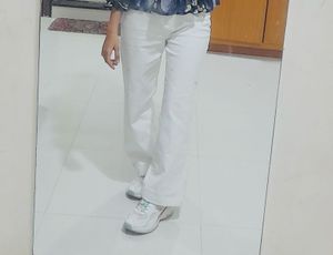 White Straight Fit Jeans
