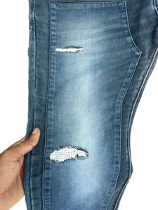Ripped Denim Joggers