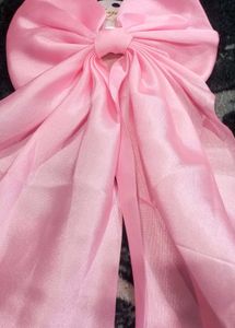 Pink Satin Hair Bow