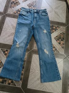 Distressed Bootcut Jeans