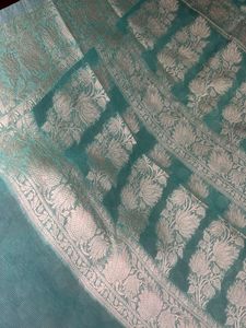 Sea Green Woven Design Banarasi Saree