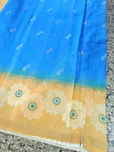 Elegant Blue &amp; Mustard Yellow Joint Saree