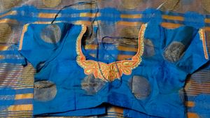 New cotton silk saree with sitchted blouse